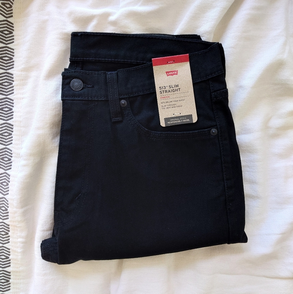 Levi's 513 Slim Straight Jeans (Jet, 31x30) 08513012403130